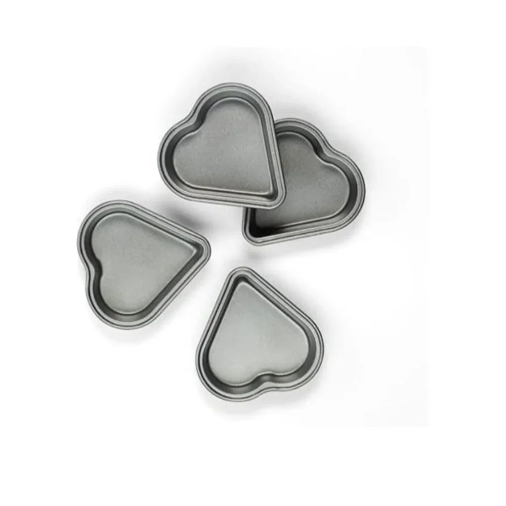 Cuisinart 4-Pc Mini Heart Pan Set Small Non-Stick Black - Picture 2 of 4